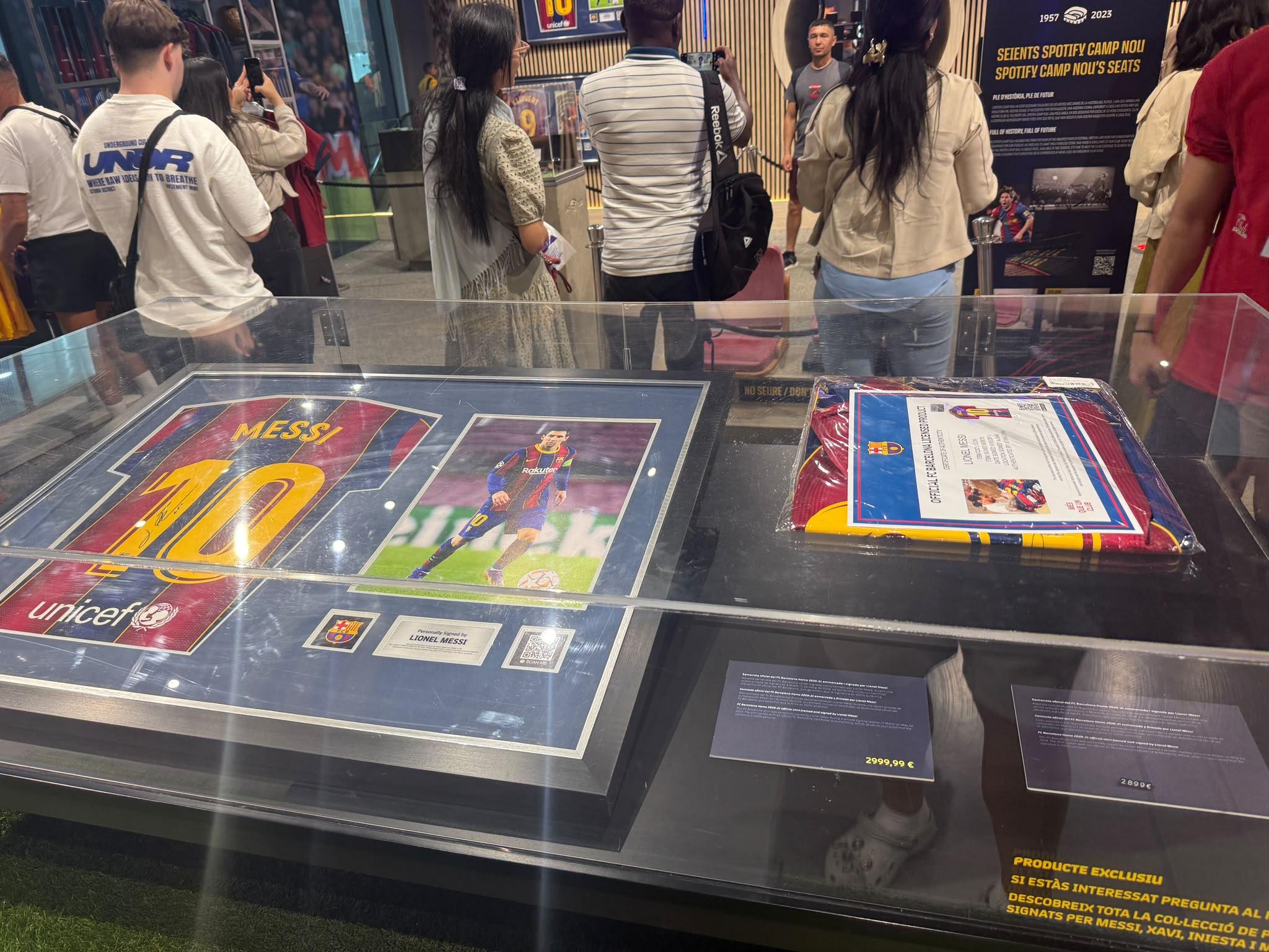 On display at the Official FC Barcelona Store, Camp Nou